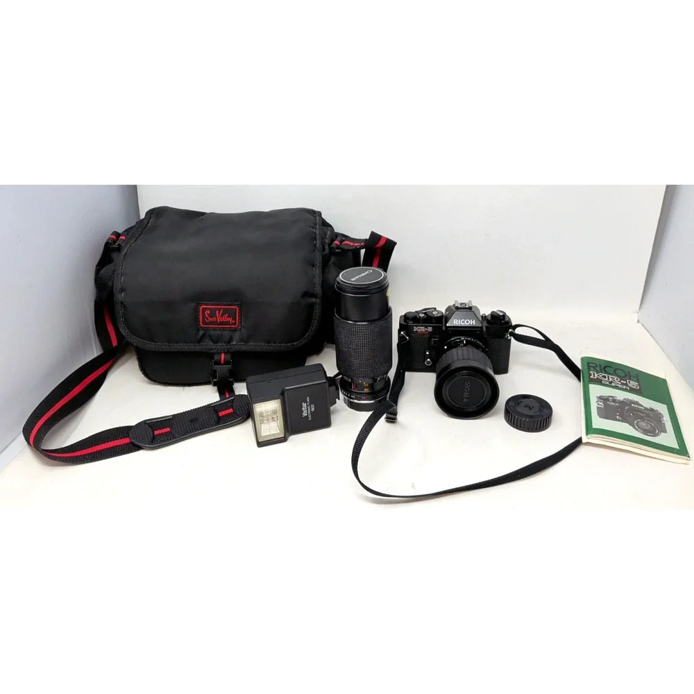 Vintage Film Camera - Ricoh KR5 Super 35mm Film Camera w/ 35mm & 80-200mm Lens